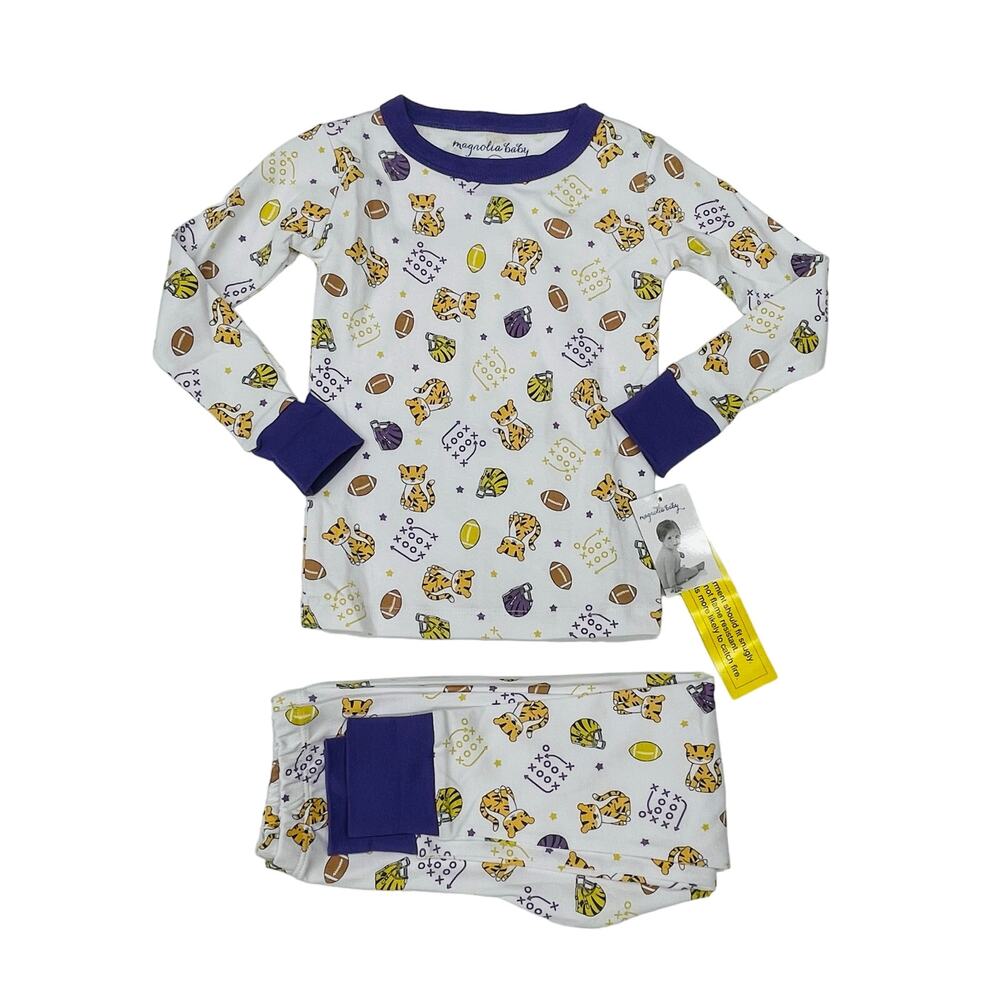 NWT Magnolia Baby Size 10 Tiger Football PJs